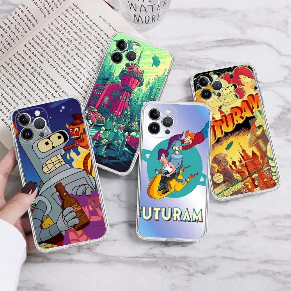 Funny Cartoon F-futurama Robot Phone Case For IPhone 15 14 13 12 Mini 11 Pro XS Max X XR SE 6 7 8 Plus Soft Silicone Cover