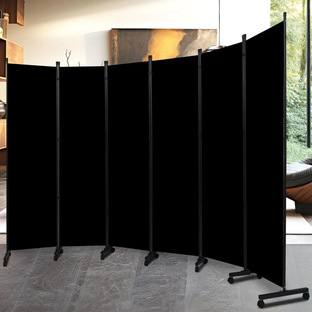 

Folding Privacy Screens with Lockable Wheels, Partition Room Dividers Freestanding Room Divider Fabric Panelr