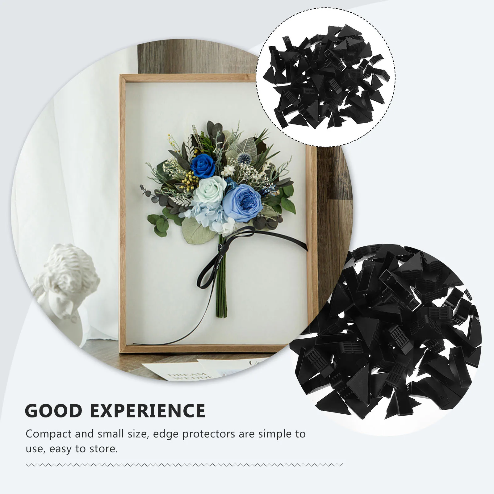 

50 Pcs Black 50x50x18mm Photo Frame Corner Protectors Edge Packaging Plastic Anti Collision Safe Sturdy Practical
