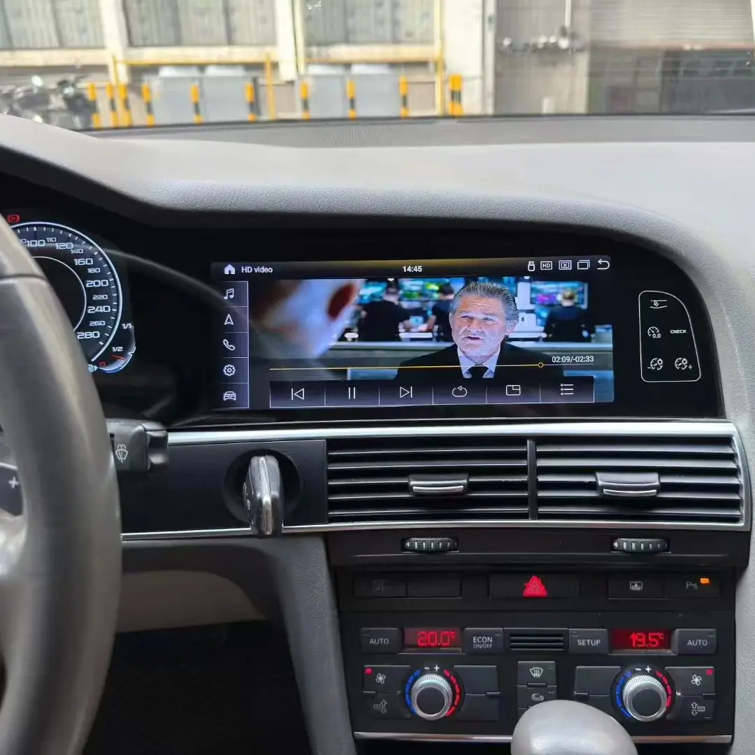 Dual screen For Audi A6 A6L C6 4F 2005-2009-2012 Digital speed Dash Cluster Virtual Cockpit Android Stereo Carplay Auto GPS WIFI