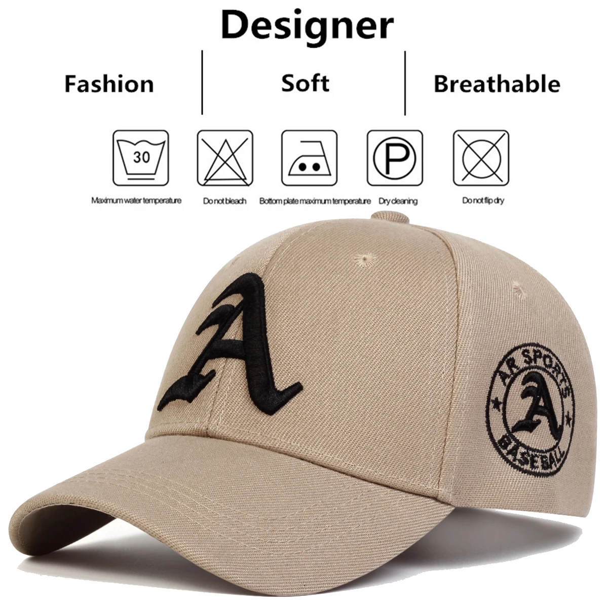 Unisex Gothic Letter A Embroidery Baseball Caps Spring And Autumn Outdoor Adjustable Casual Hats Sunscreen Hat