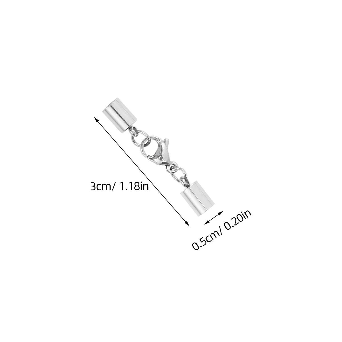 10Pcs Rust Proof Stainless Steel Lobster Clasp Jewelry String Fastener for Necklace Bracelet DIY Craft 3Mm Hole Silver Jewelry