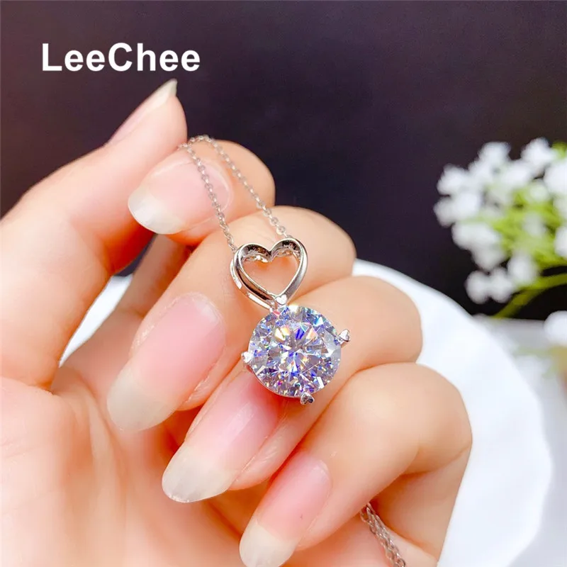 5CT Moissanite Pendant 11MM VVS Lab Diamond Fine Jewelry with Certificate for Women Party Gift Real 925 Sterling Silver Necklace