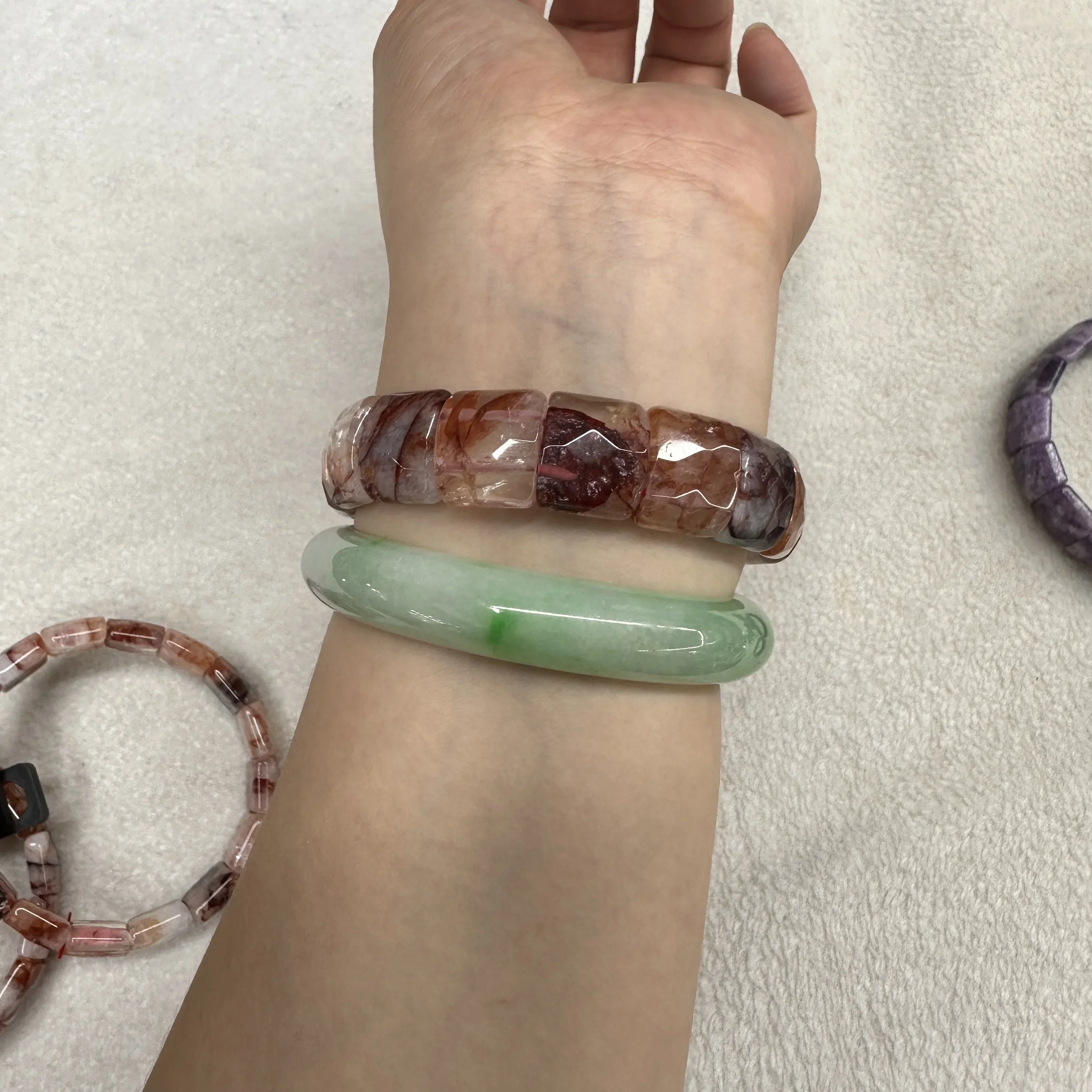 9*13mm Natural Crystal Bracelet Red Glue Flower Bracelet Fire Crystal Quartz Bracelet Fashion Jewelry For Women Gift Wholesale