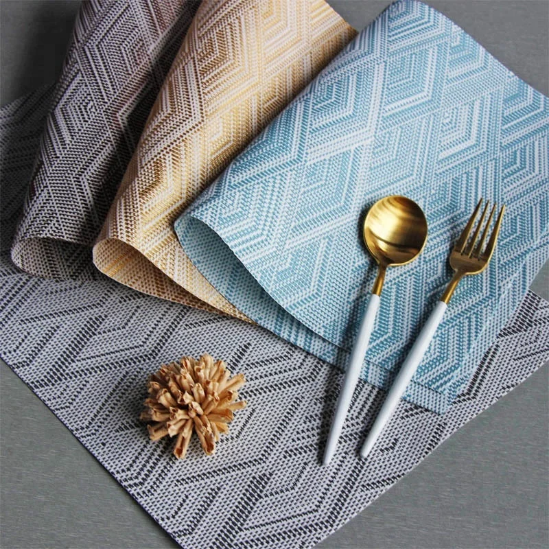 

Modern Placemats Washable PVC Dining Table Mats Heat Resistant Sustainable Woven Vinyl Place Mats for Kitchen Table (10pcs/set)