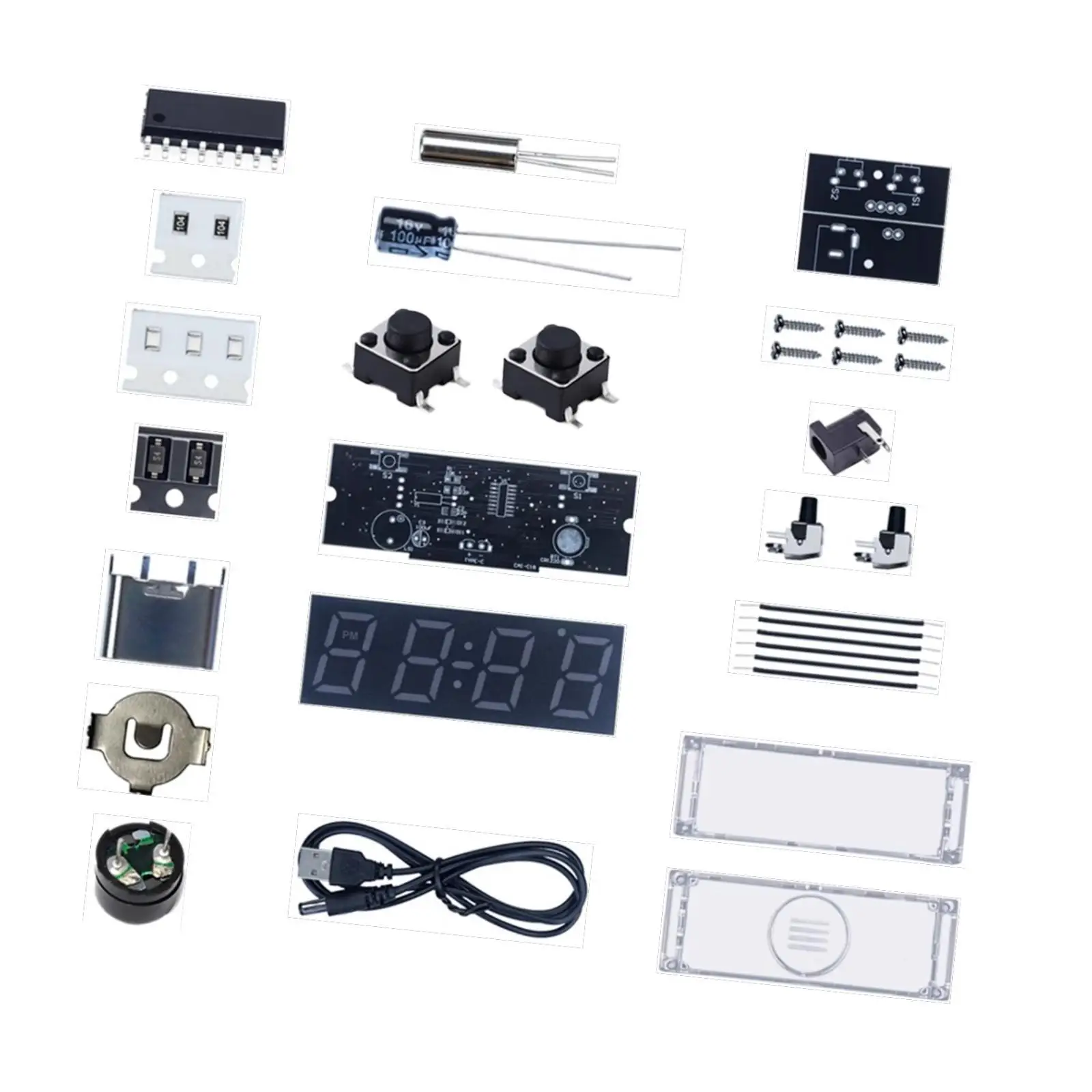 DIY Digital Clock Kit Temperature Humidity Display Intelligent Welding Assembly