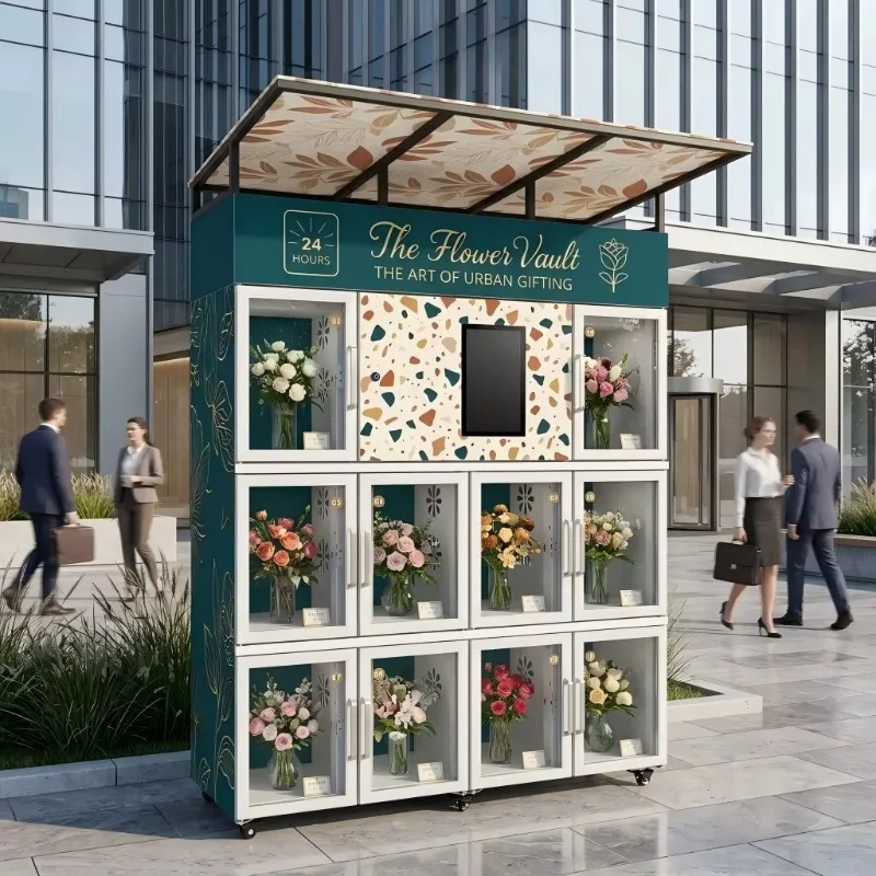 Smart Flower Vending Machine Custom Refrigerated 24/7 Hotel Fresh Floral Maquina Expendedora De Flores
