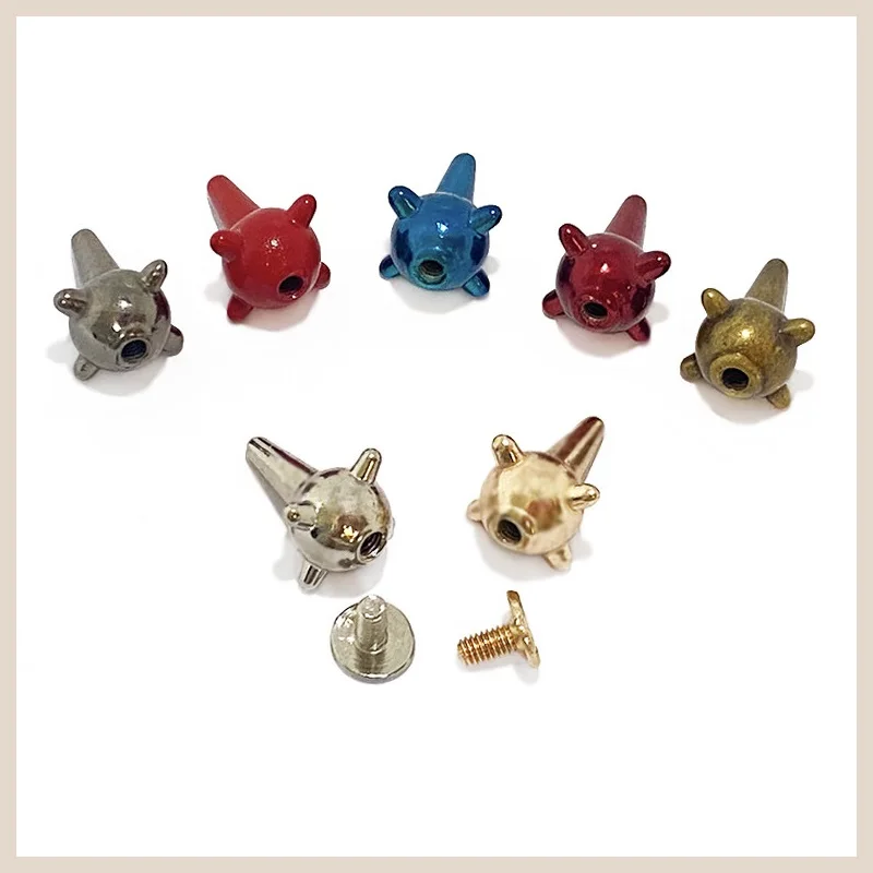 Multicolored Meteor Hammer Shape Rivets For Leather Alien Studs And Spikes For Clothes DIY Accessories