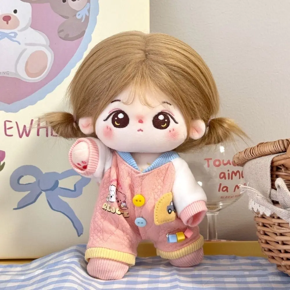 T-shirt da cartone animato 20 cm vestiti per bambole in cotone vestito moda vestiti per bambole in cotone mini berretto con visiera vestiti per bambole in peluche