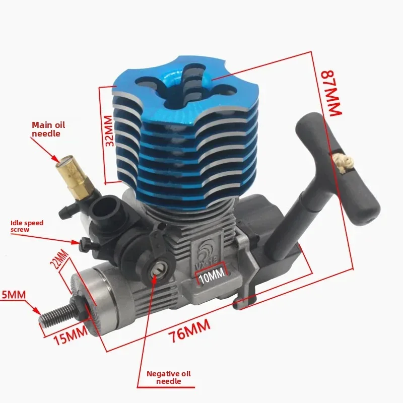 For HSP 02060 VX18/VX16 Engine 2.74cc Pull Starter Purple RC 1/10 Nitro Car On-road Car Buggy Monster Bigfoot Truck