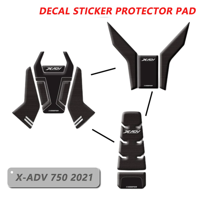 X-adv-pegatina de Gel 3D para motocicleta, calcomanías de protección para tanque de combustible, carenado de hueso de pescado, para Honda X-ADV750