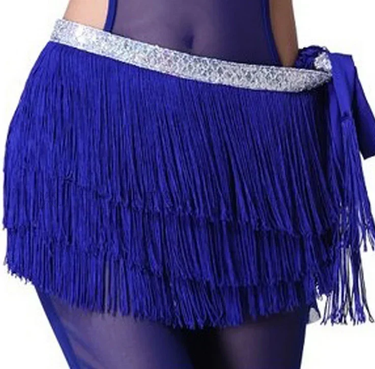 Belly dance costumes sexy silver tassel belly dance belt for women belly dance costume hip scarf