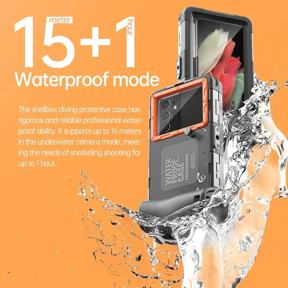 Professional 15M Diving Phone Waterproof Case For iPhone 15 14 13 12 Pro Max Underwater Taking For Samsung S22 23 Ultra