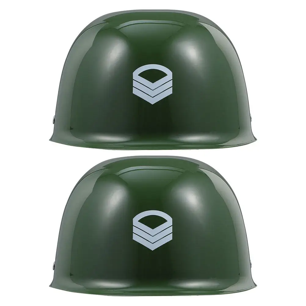 2Pcs Kids Plastic Army Hats Realistic Soldier Costume Hats for Halloween Dress Up Parties Outdoor Play Lightweight Comfortable