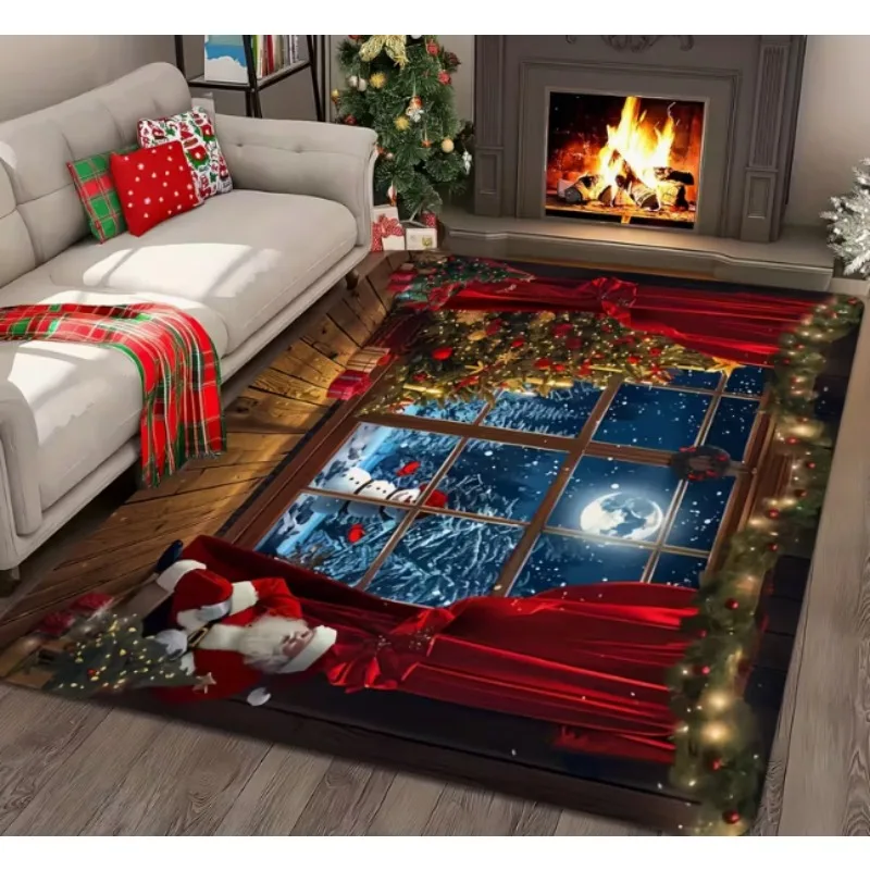 Weihnachtsthema Weihnachtsmann Vollmond Nachtmatte Wohnzimmer Couchtisch Schlafzimmer Fußmatte Spielzimmer Garten und Innenhof Teppich