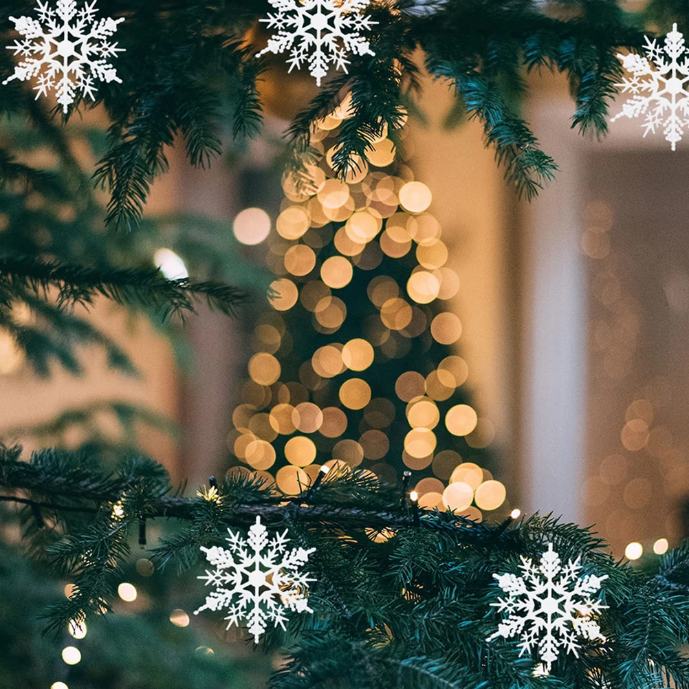 

5 Pcs Snowflake Decorations White Glitter Sparkling Paper Snowflakes Christmas Ornament Home Ornaments Tree Outdoor