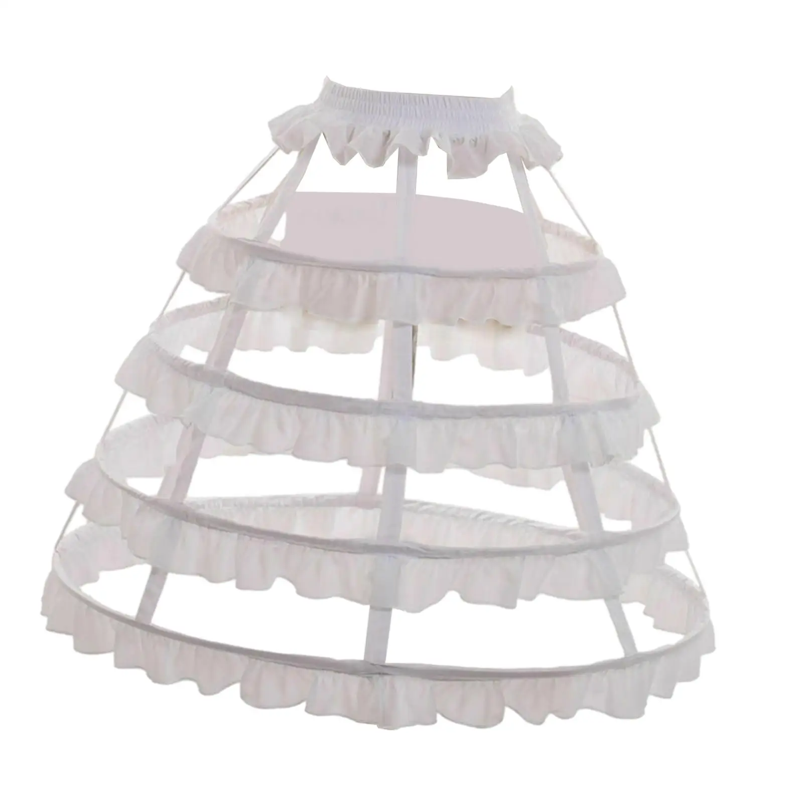 Jupon Crinoline pour Robe de Mariée et Bal, Sous-Jupe, 4 Cerceaux