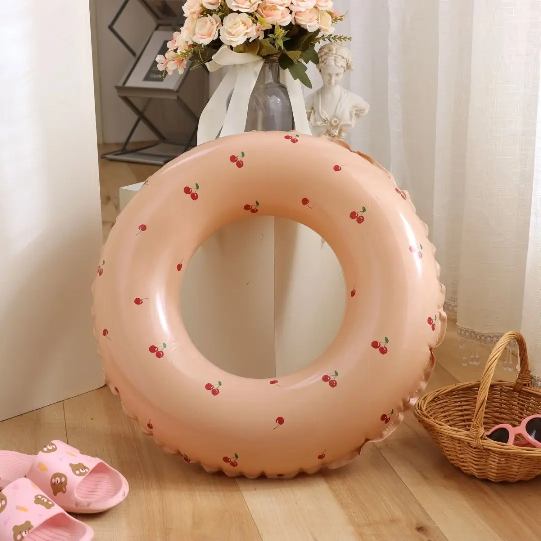Anneau de natation gonflable cerise pour adultes, Tube flottant de piscine mignon, décorations, Tubes de natation, piscine extérieure, flotteurs d'eau de plage