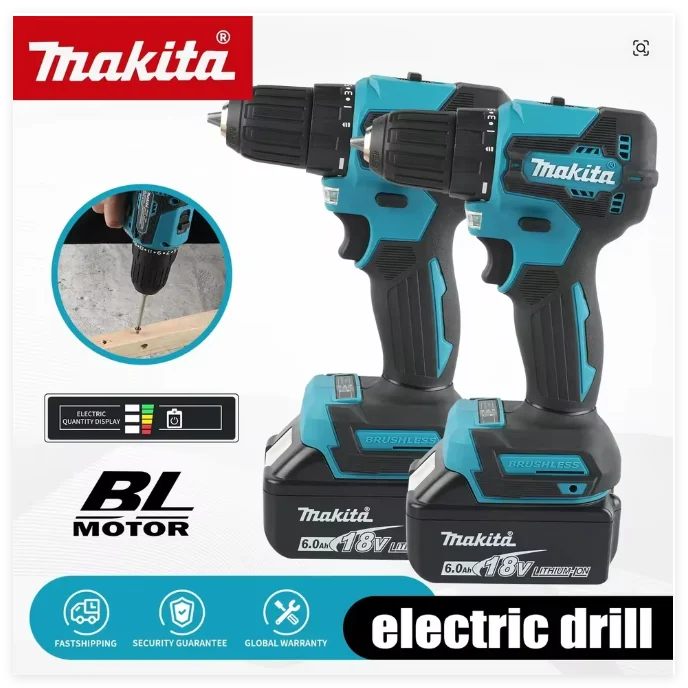 

Оригинальная аккумуляторная дрель-шуруповерт Makita DDF487 с аккумуляторами Makita 18В 9Ач и 6Ач и зарядным устройством BL1890B 1860B