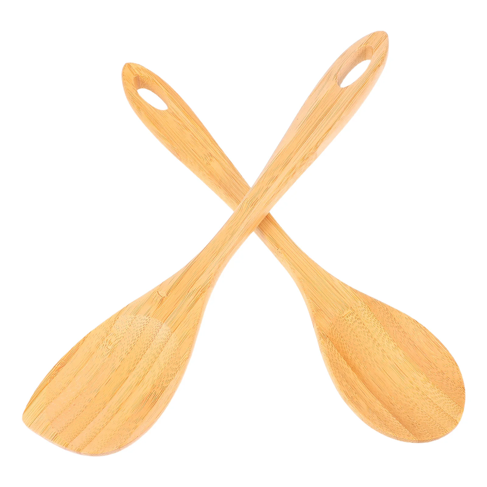 

2Pcs Bamboo Kitchen Utensils Long Handled Cooking Spoons Nonstick Safe Wooden Stirring Salad Serving Spoons Bamboo