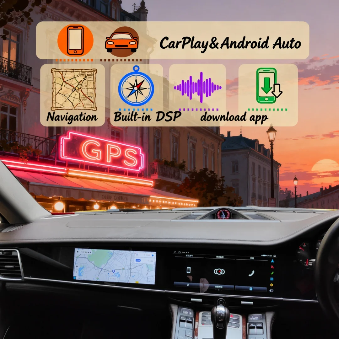 Carplay For Porsche Panamera 970 2010-2017 Upgraded Interactive Dual Screen 12.3Inch + 10.25Inch Android Multimedia Video Player