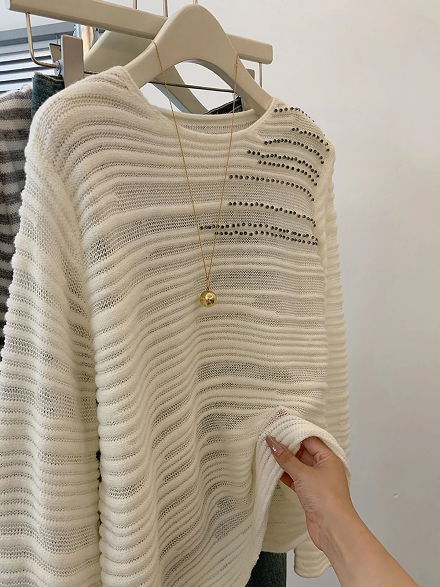 Maglieria lunga ampia Sve per pendolari Lazy Sle Versatile estate nuovo arrivo morbido versione coreana Top Faion da donna