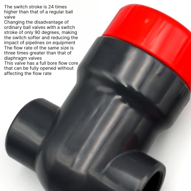 UPVC Gate Valve Fish Tank Flow Control Ball Valve, Adjustable Water Regulator for Marine Tank IBC Box Inlet Outlet Pipe