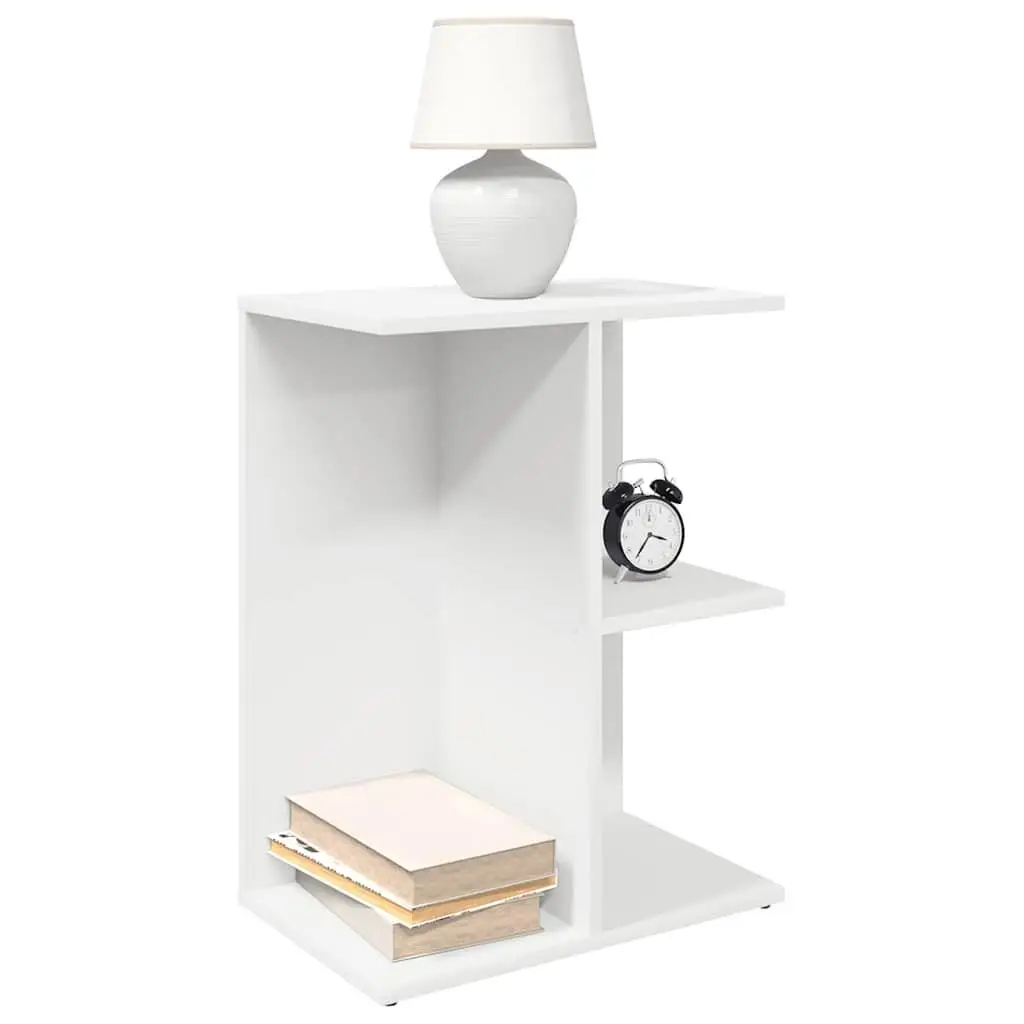 Set of 2 White Bedside Tables - 46.5x29x61 cm Engineered Wood Nightstands