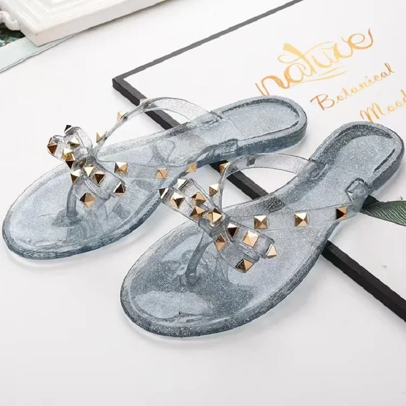 2024 Summer Flip Flops Women Slide Sandals Crystal Bling Beach Slippers Casual Shoes For Women Light Wedges Platform Slippers