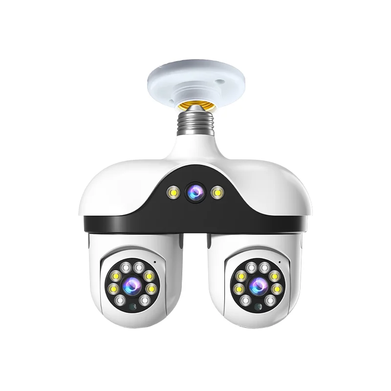 

6.0MP V360pro APP E27 Full Color Triple Lens PTZ IP Dome Camera Night Vision AI Humanoid Detection Home Security CCTV Monitor