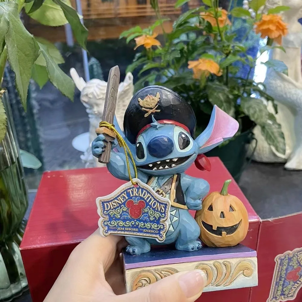 Disney Pirate Stitch Pumpkin Anime Toys Lilo&Stitch Action Figure Birthday Gift Home Desktop Decoration Funny Ornaments Model