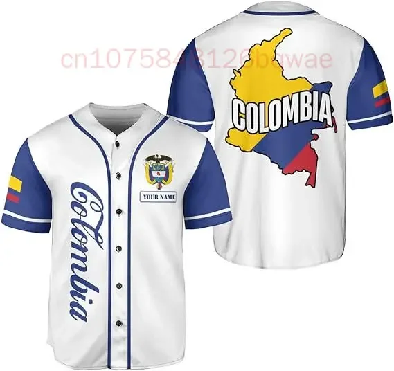 2024 New Colombia Baseball Jersey Casual Fashion Street Custom Name Men\'s and Women\'s Baseball Shirt