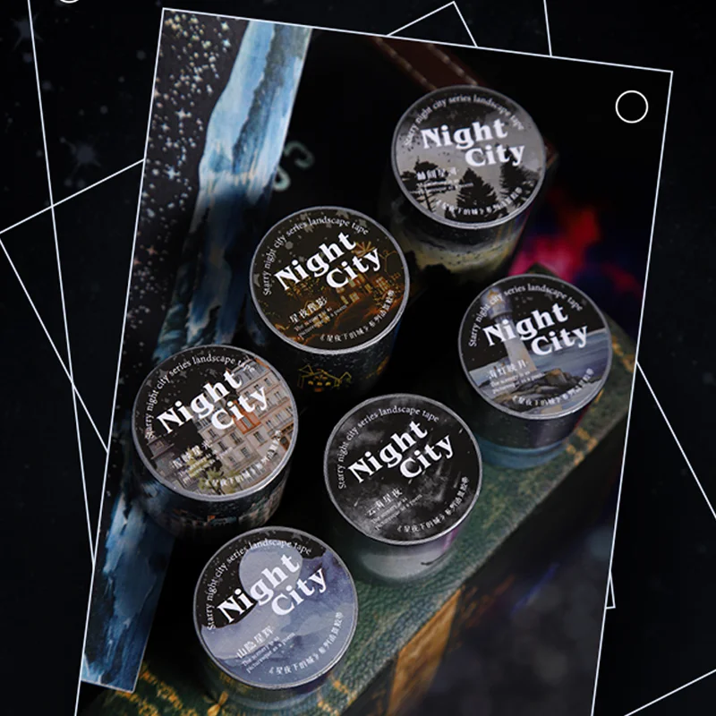 Mr Paper – ensemble de rubans de masquage washi Starry Night Aquascape, fournitures de papeterie, fournitures de journal, fournitures de scrapbooking