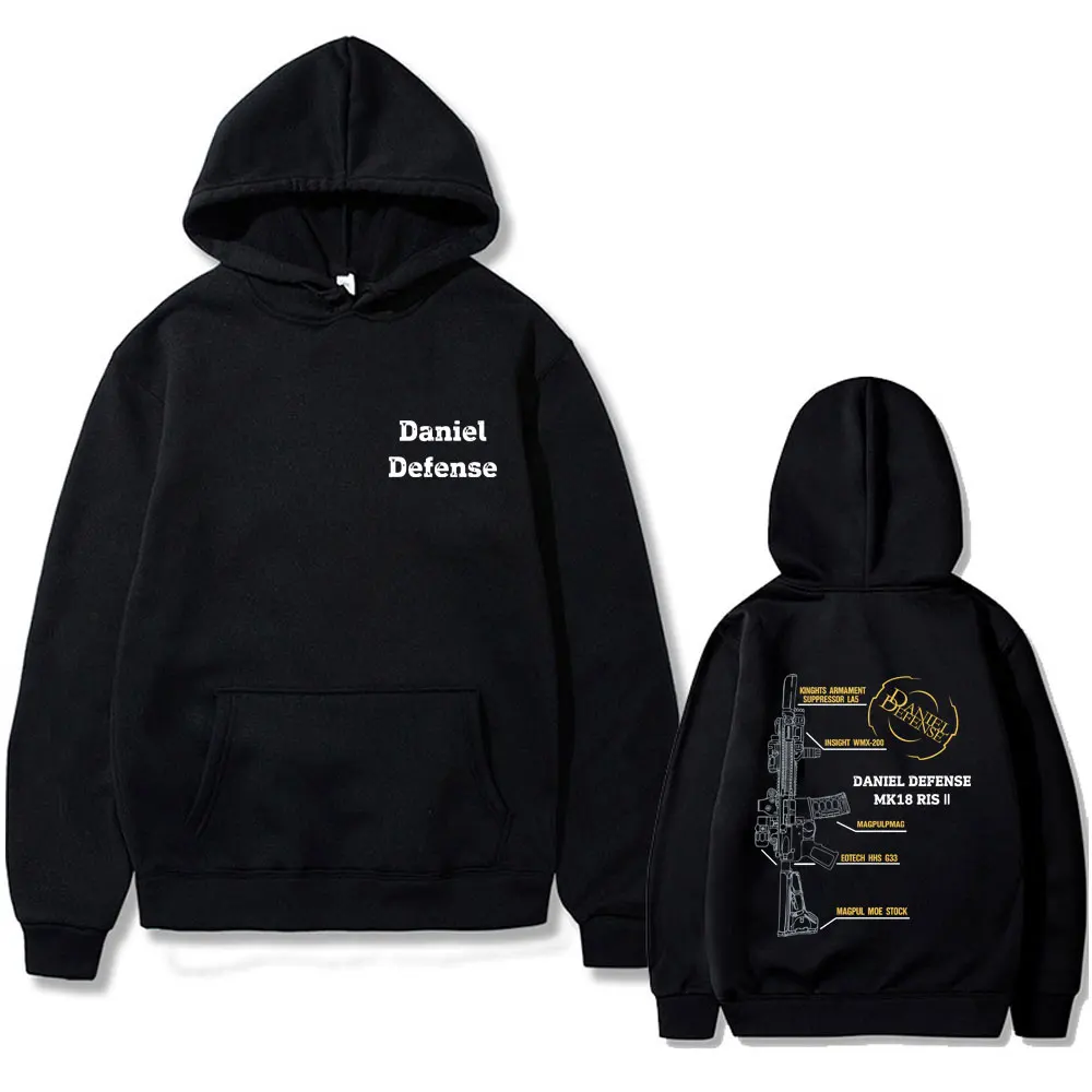 

Daniel Defense MK18 Graphic Hoodie Male Fashion Casual Fleece Hooded Tracksuit Men Women Vintage Oversized Long Sleeve Hoodies