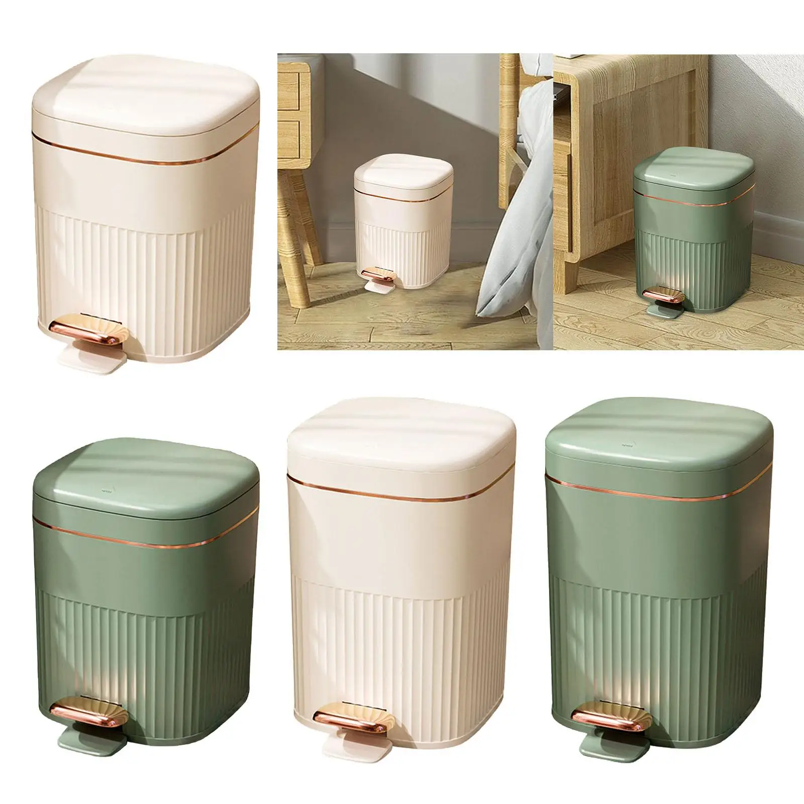 Kitchen Wastebasket Step Trash Can Rubbish Container Waterproof Simple Foot Pedal Garbage Bin Household Dustbin for Sunroom