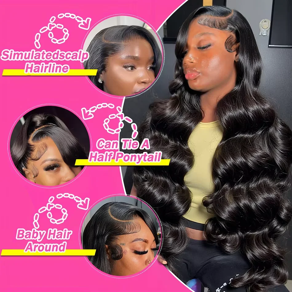 HD شفاف 13x6 الجسم موجة الدانتيل أمامي خصلات الشعر المستعار الإنسان البرازيلي مجعد 5x5 إغلاق غلويليس الدانتيل شعر مستعار أمامي للنساء السود