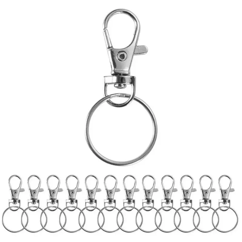10Pcs Swivel Snap Hooks with Key Ring Metal Swivel Lobster Claw Clasps for DIY Keychain Bag Hang Jewelry Making Accessories
