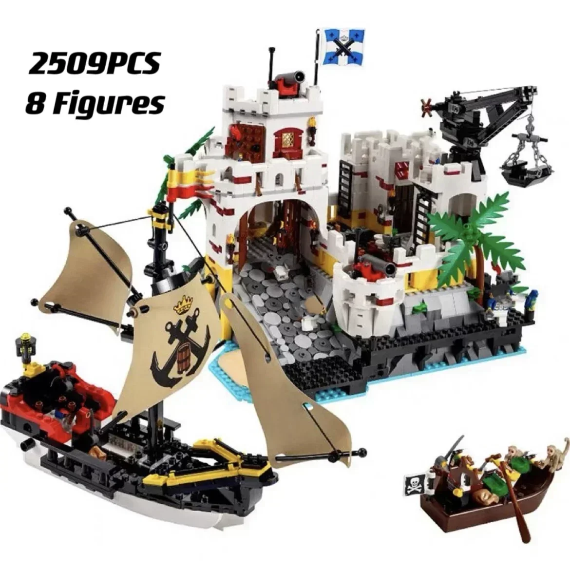 

Medieval Pirates Series Eldorado Fortress 10320 Fortress Pirate Barracuda Bay Modular Building Block DIY Assemble Brick Toy Gift