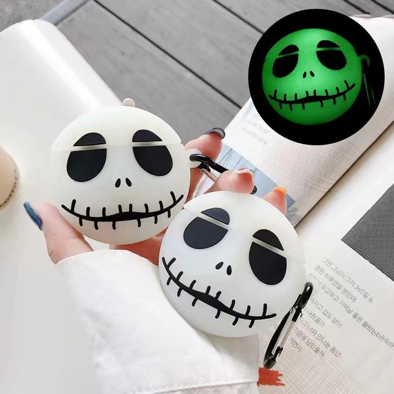 

Luminous Earphone Case Jack Skellington Cartoon Airpods 1 2 3 Pro Earphone Case Apple Iphone Wireless Bluetooth Headphone Cover