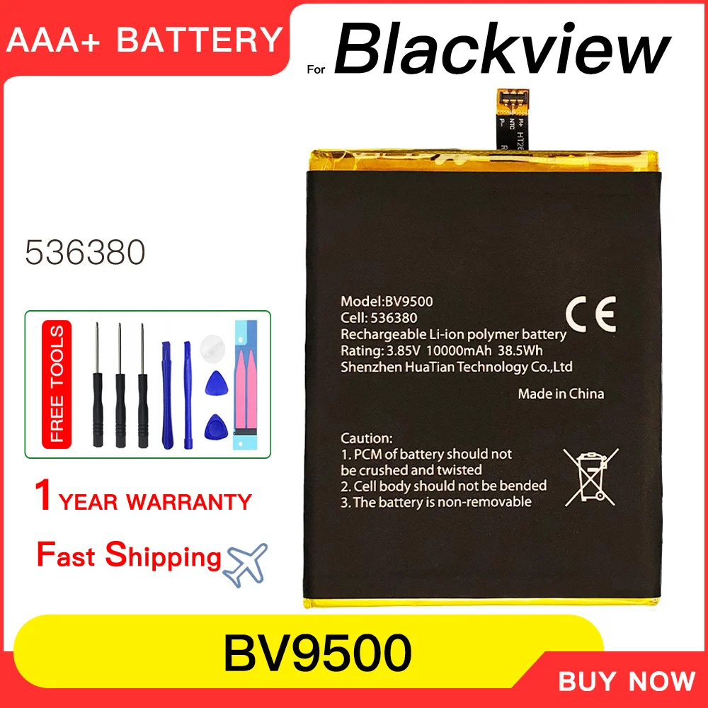Genuine 10000mAh BV9500 Replacement Battery For Blackview BV9500 /BV9500 Pro MT6763T 536380 mobile batteria batteries+free tools