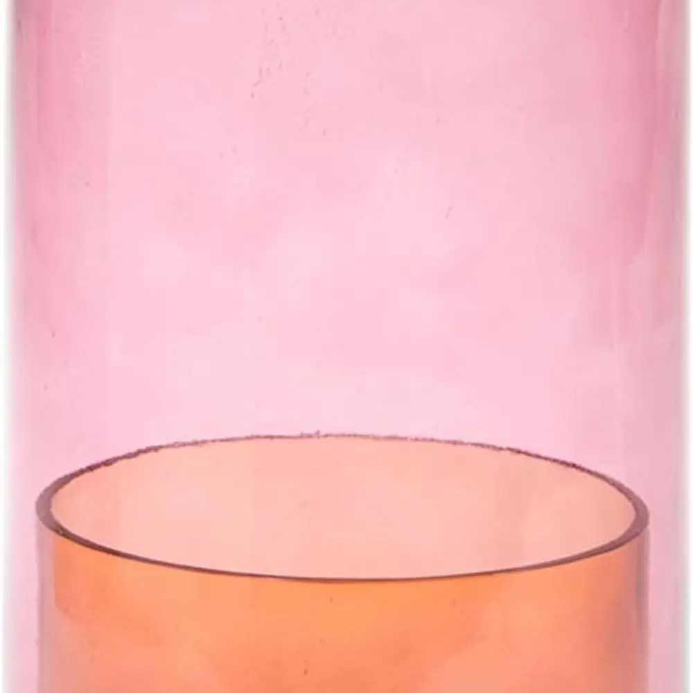 

Pink Amber Glass Cloche Dish Votive Candle Holder, 5.75 Diameter x 9.25 Height