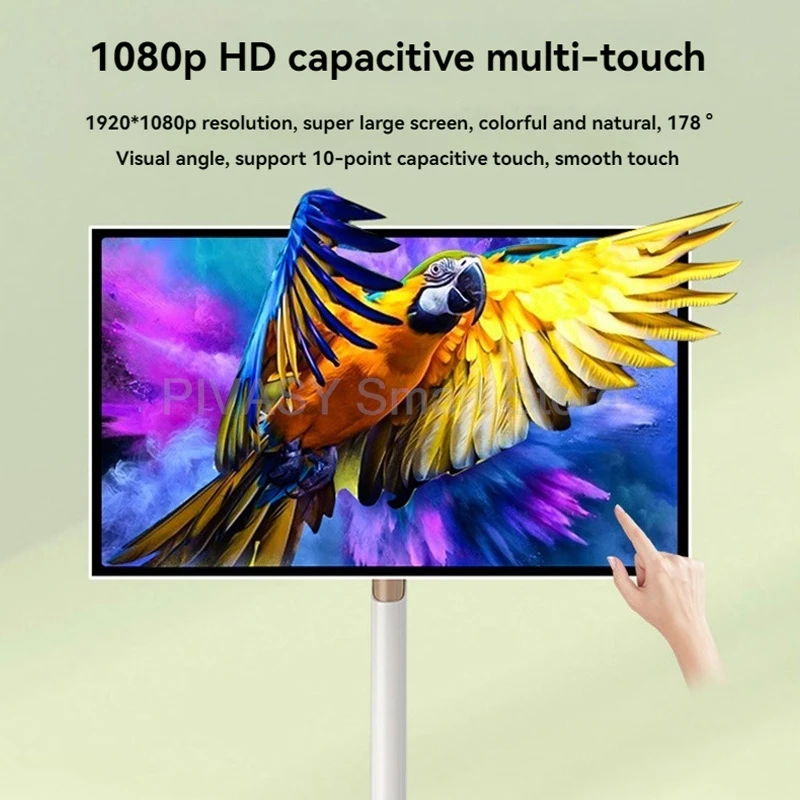 Hot Outdoor 21.5 32 Inch Portable TV Display Moving WiFi Touch Screen with Floor Standing Smart TV Monitor for Study Lift-able