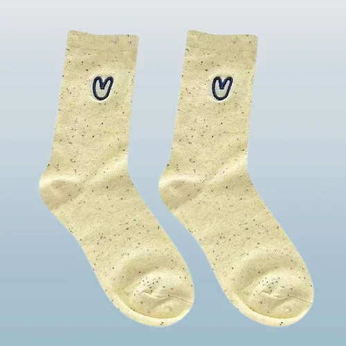 3/6/12 Pairs High Quality Spring And Summer Love All-match Middle Tube Socks Couple Socks Cute Breathable Medium And Long