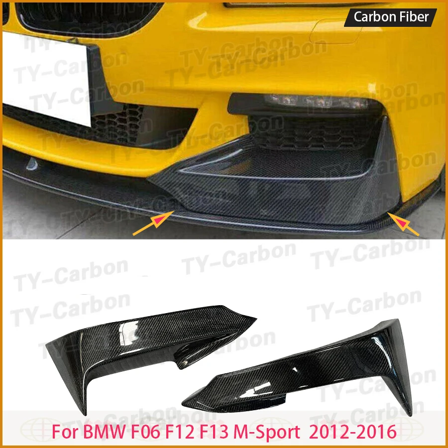 

Real Carbon Fiber Car Front Bumper Lip Splitters FRP Flaps Apron Bodykit For BMW 6 Series F06 F12 F13 M6 Sport 2012-2016