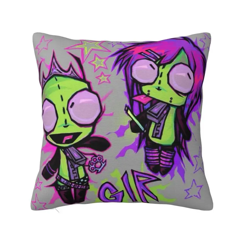 Custom I-Invader Z-Zim Cartoon Square Pillow Cover Home Decorative Cushions Throw Pillow for Car Double-sided Printing