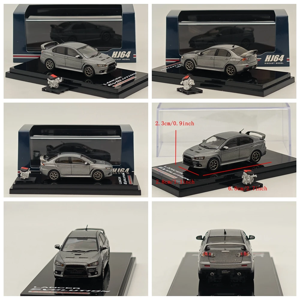 Hobby Japan 1/64 Lancer Evolution X Final Edition mit Motor Display Modell HJ642053 Serie Druckgussauto Miniatur-Sammlungsspielzeug