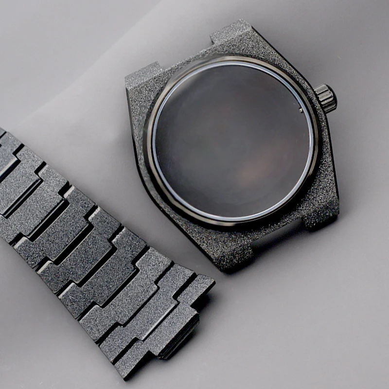 Black Watch Case Super Player PRX Grit Nail Sand Effect  With Sapphire Glass 100M Waterproof Fit NH34 4R35 4R36 NH35 NH36 Gift