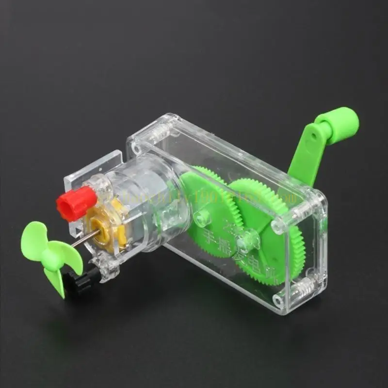 62KA Mini School DIY Motor Electric Generator Assembled Hand-cranked Generator