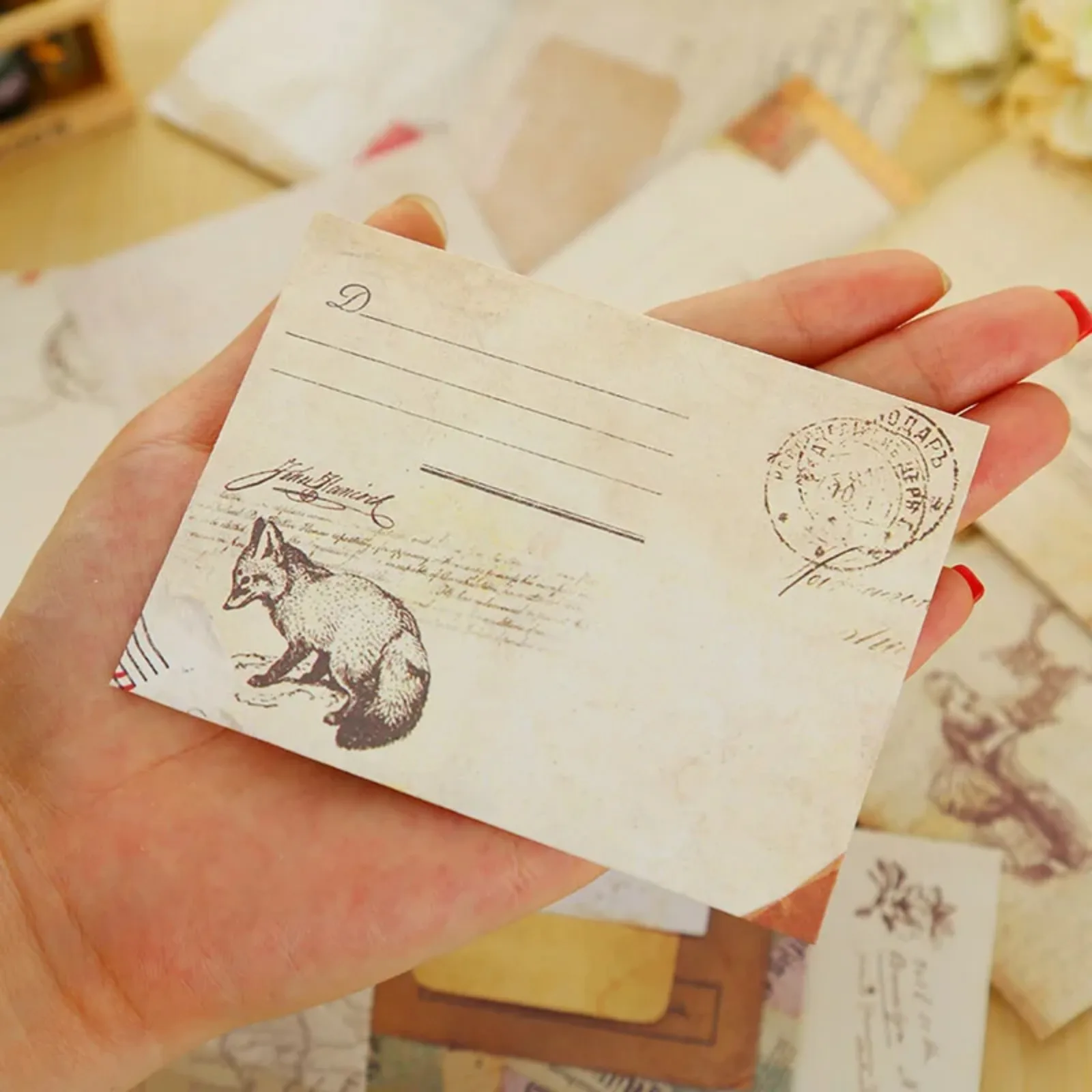 12Pcs Envelopes Vintage Town Mail Material Envelope Paper Decorative Supplies Scrapbooking