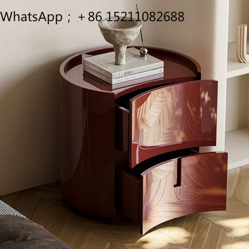 SCY retro paint bedside table light luxury high-end bedside storage cabinet bedroom bedside storage cabinet